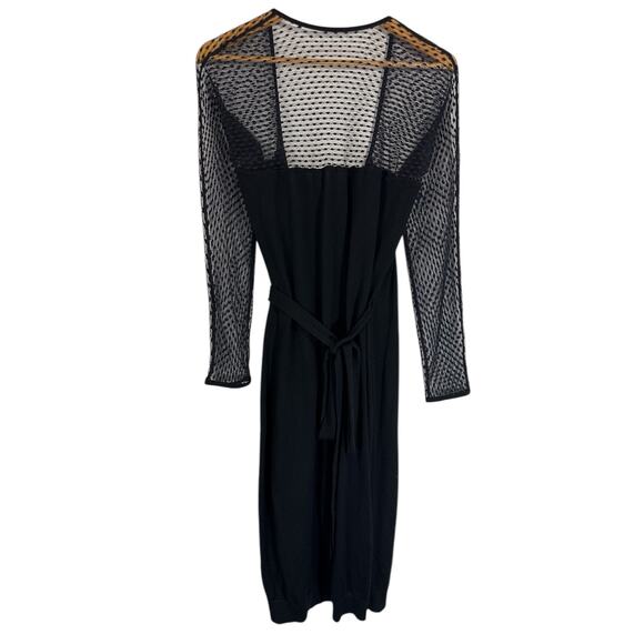 NWT Diane von Fürstenberg Zelda Bis Lace Midi Wrap Dress Silk Black Knit Size M - Picture 5 of 11